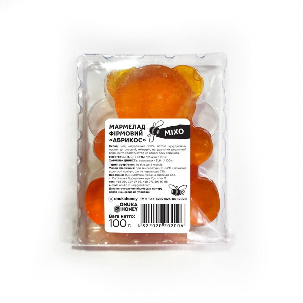 Купить Натуральный медовый мармелад абрикос