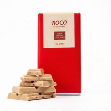 Купити Білий шоколад з полуницею | 0% цукру (Noco)
